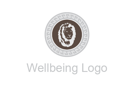 lion head on a coin or crest logo