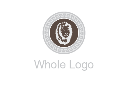 lion head on a coin or crest logo