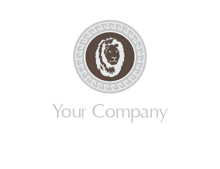 lion head on a coin or crest logo