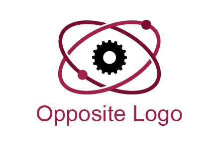 atom orbit with a gear at the center