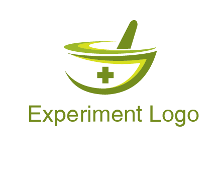 mortar and pestle logo with medical cross