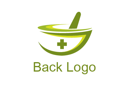 mortar and pestle logo with medical cross