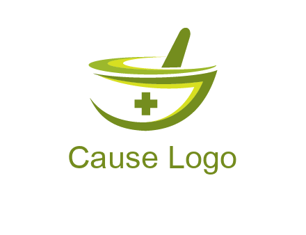 mortar and pestle logo with medical cross