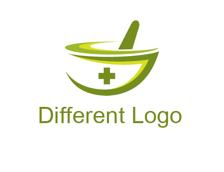 mortar and pestle logo with medical cross