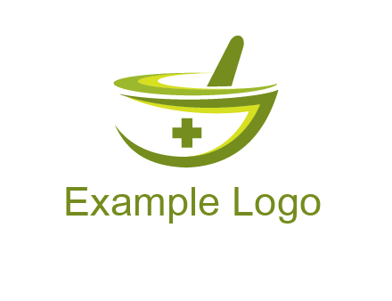 mortar and pestle logo with medical cross