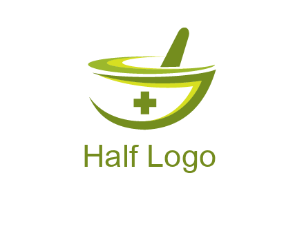 mortar and pestle logo with medical cross