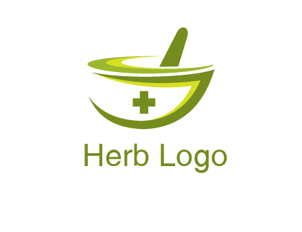 mortar and pestle logo with medical cross