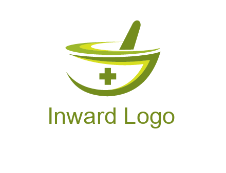 mortar and pestle logo with medical cross