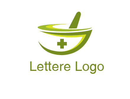 mortar and pestle logo with medical cross