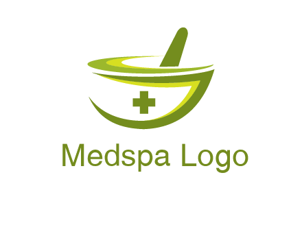 mortar and pestle logo with medical cross