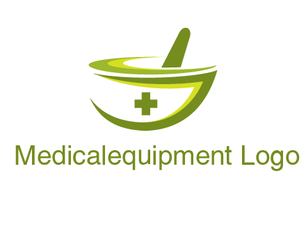 mortar and pestle logo with medical cross