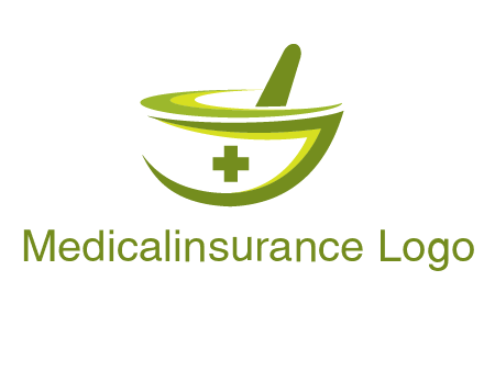 mortar and pestle logo with medical cross