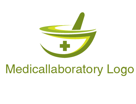 mortar and pestle logo with medical cross