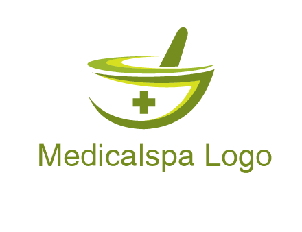 mortar and pestle logo with medical cross