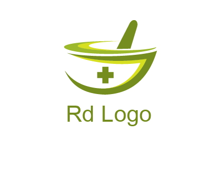mortar and pestle logo with medical cross