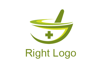 mortar and pestle logo with medical cross
