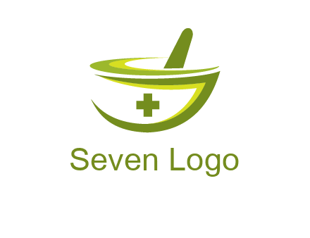 mortar and pestle logo with medical cross