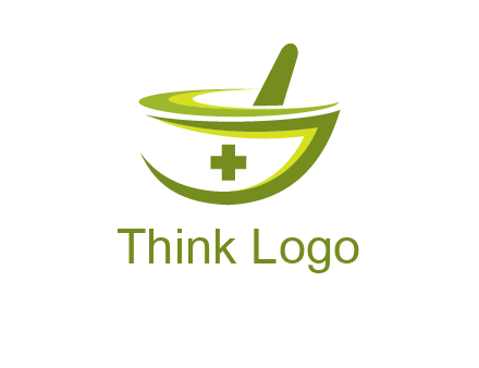 mortar and pestle logo with medical cross