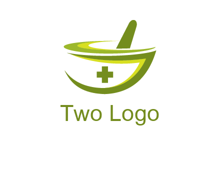 mortar and pestle logo with medical cross