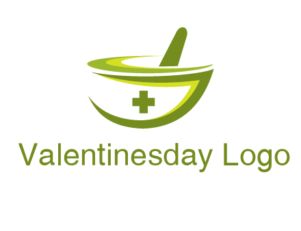 mortar and pestle logo with medical cross