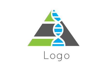 DNA over a pyramid logo