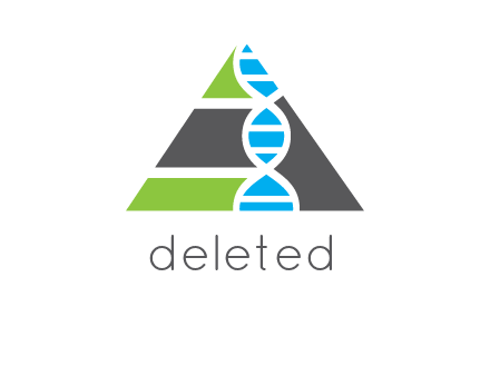DNA over a pyramid logo