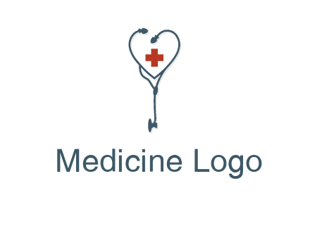 stethoscope with medical cross logo