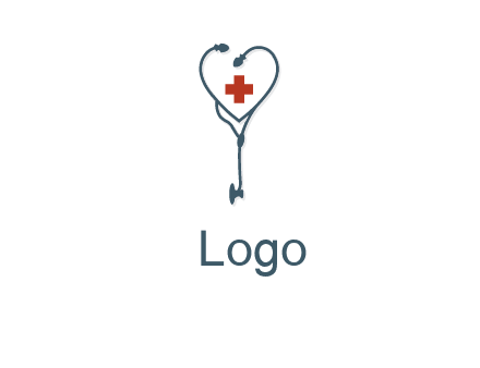 stethoscope with medical cross logo