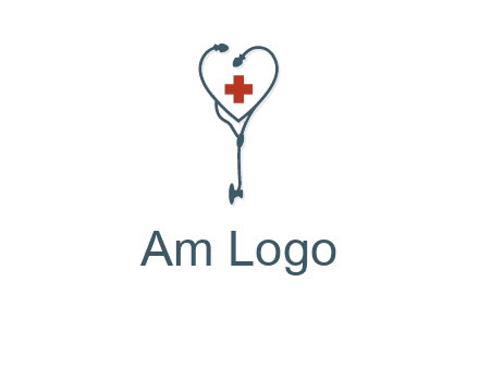 stethoscope with medical cross logo