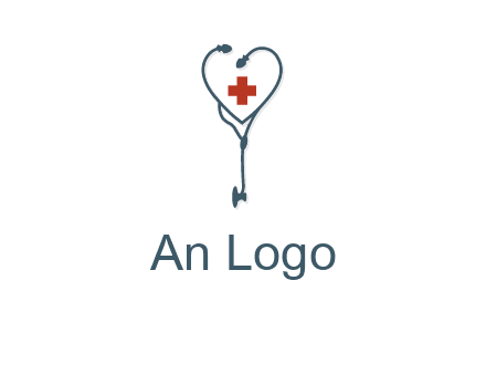 stethoscope with medical cross logo
