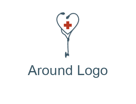 stethoscope with medical cross logo