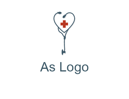 stethoscope with medical cross logo