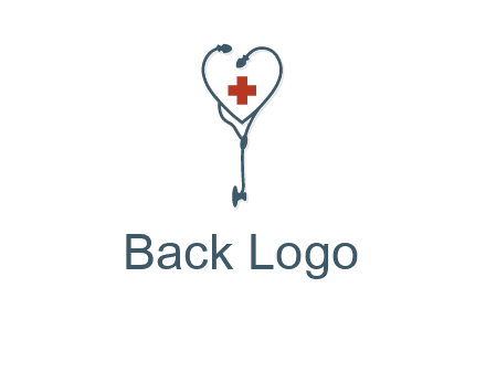 stethoscope with medical cross logo