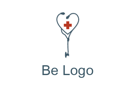 stethoscope with medical cross logo