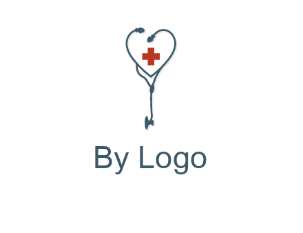 stethoscope with medical cross logo