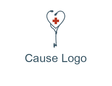 stethoscope with medical cross logo