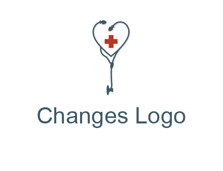 stethoscope with medical cross logo