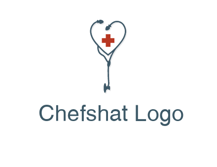 stethoscope with medical cross logo