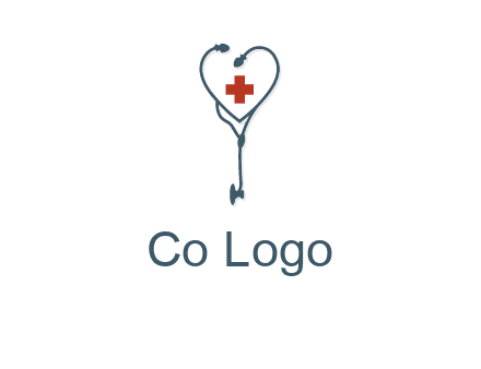 stethoscope with medical cross logo