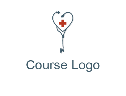 stethoscope with medical cross logo