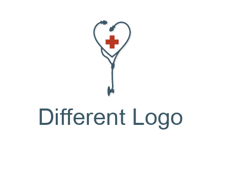 stethoscope with medical cross logo