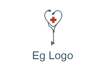 stethoscope with medical cross logo