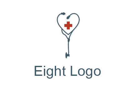 stethoscope with medical cross logo