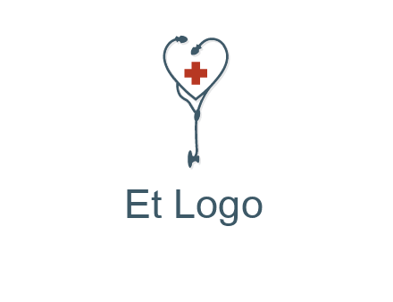 stethoscope with medical cross logo