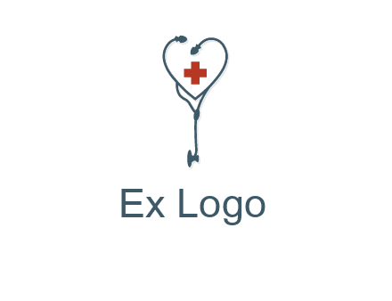 stethoscope with medical cross logo