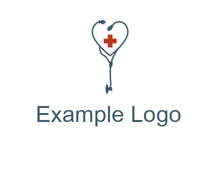 stethoscope with medical cross logo