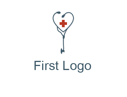stethoscope with medical cross logo