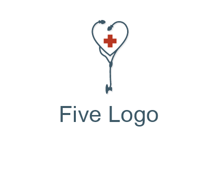 stethoscope with medical cross logo