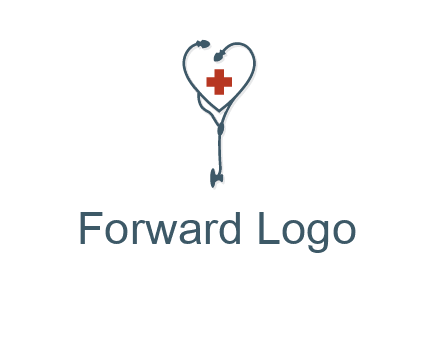 stethoscope with medical cross logo