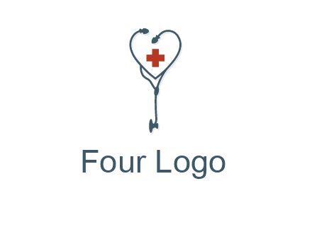 stethoscope with medical cross logo